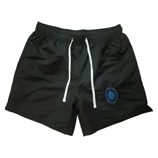Shaka Wear x KKCustomApparel Premium Black Embroidered Shorts